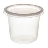 Pote de Plástico Descartável para Alimentos Redondo com Tampa 350ml com 24 Unidades Prafesta