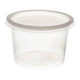Pote de Plástico Descartável para Alimentos Redondo com Tampa 500ml com 24 Unidades Prafesta