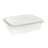 Pote de Plástico Descartável para Alimentos Retangular com Tampa 750ml com 24 Unidades Prafesta