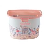 Pote de Plástico para Açúcar com Colher e Trava Rosa - Plasutil