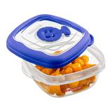 Pote De Plástico Quadrado Flor 280Ml Azul - Sanremo