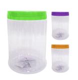 Pote De Plastico Redondo Canelado Pequeno Com Tampa De Rosca Colors 1,4L - Innova