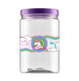 Pote De Plastico Redondo Decorado Unicornio Com Tampa De Rosca 900Ml - Bandeirante