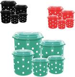 Pote de Plastico Redondo para Mantimentos Poa Colors 5 Pecas - Injetemp