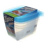 Pote de Plástico Ziploc com Capacidade de 900ml com 3 Unidades
