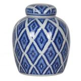 Pote de porcelana azul escuro 17cm x 18cm - Btc decor
