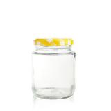 Pote de Vidro Belém com Tampa Xadrez Amarelo e Branco 200ml - Festabox