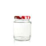 Pote de Vidro Belém com Tampa Xadrez Vermelho e Branco 200ml - Festabox