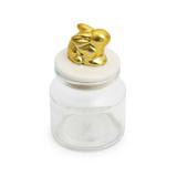 Pote De Vidro C/ Tampa Decoração Páscoa Ouro - Cromus