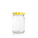 Pote de Vidro Cereja com Tampa Xadrez Amarelo e Branco 150ml - Festabox