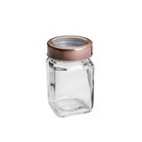 Pote de vidro com tampa em acrílico Lyor Gold Rose 800ml