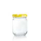 Pote de Vidro Conserva com Tampa Xadrez Amarelo e Branco 150ml - Festabox