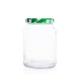 Pote de Vidro Conserva com Tampa Xadrez Verde e Branco 600ml - Festabox