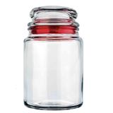 Pote de Vidro Hermétivo Multiuso com Tampa 750ml cor Vermelho Ref. VDR1082-VM Euro Home