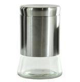 Pote de vidro/inox redondo para mantimentos com tampa de rosca 1,1l - Rio de ouro