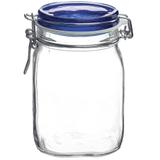 Pote de Vidro Italiano Bormioli Rocco Fido Hermético com Tampa Azul 1000ml