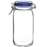 Pote de Vidro Italiano Bormioli Rocco Fido Hermético com Tampa Azul 1500ml