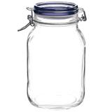Pote de Vidro Italiano Bormioli Rocco Fido Hermético com Tampa Azul 2000ml