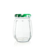 Pote de Vidro Oitavado com Tampa Xadrez Verde e Branco 240ml - Festabox