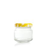 Pote de Vidro Patê com Tampa Xadrez Amarelo e Branco 100ml - Festabox