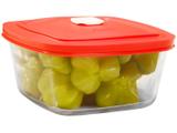Pote de Vidro Quadrado com Tampa - 1L Marinex VAP Facilita