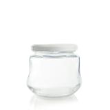 Pote de Vidro Quadrado com Tampa Branca 240ml - Festa box