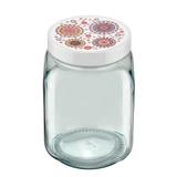 Pote de Vidro Quadrado Tampa Marrakesh Rosa - Invicta