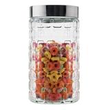 Pote de Vidro Redondo 1.5L Quadrados Euro