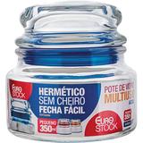 Pote de Vidro Redondo 350ml Multiuso Euro Azul