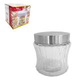 Pote De Vidro Redondo Canelado Com Tampa De Inox 700ml Na Ca - Casita imporiente