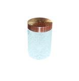 Pote De Vidro Redondo Losango Com Tampa Cobre Rose Gold 1290 - Wellmix