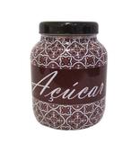 Pote De Vidro Redondo Para Acucar Azulejo Portugues Com Tampa De Rosca 2Kg - Ud brasil