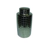 Pote decorativo de ceramica prata - Btc decor