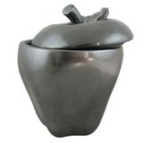 Pote decorativo de resina cinza 18,5cm x 18,5cm x 22cm - Btc decor