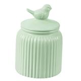 Pote Decorativo em Ceramica Passarinho Menta MART 7949