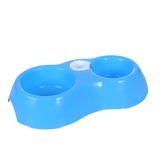 Pote Duplo de Ração e Água Para Cachorros e Gatos Azul - Meu Pet