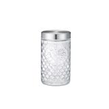 Pote em vidro com tampa em metal Bencafil 1200ml prata
