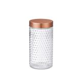Pote em vidro com tampa em metal Bencafil 1600ml bronze