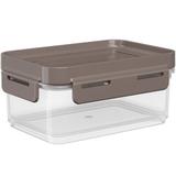 Pote hermético 250ml Retangular Pote de Plastico Com Tampa Cinza Quente - Coza