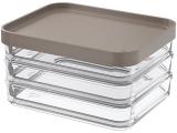 Pote Hermético Coza com Tampa Retangular - 840ml Clear Trio