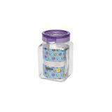 Pote hermético de vidro quadrado 1500ml - lavanda - oxford daily