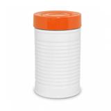 Pote Lata 1,3L Mondoceram Gourmet 21cmx12,5cmx12,5cm Branco/Laranja