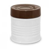 Pote Lata 700ml Mondoceram Gourmet 13,5cmx12,5cmx12,5cm Branco/Chocolate