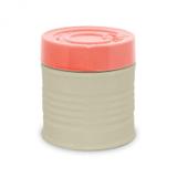 Pote Lata 700ml Mondoceram Gourmet 13,5cmx12,5cmx12,5cm Branco/Coral