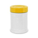 Pote Lata 900ml Mondoceram Gourmet 17,5cmx12,5cmx12,5cm Branco/Amarelo