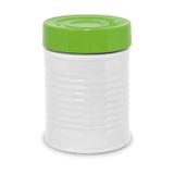 Pote Lata 900ml Mondoceram Gourmet 17,5cmx12,5cmx12,5cm Branco/Verde