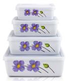 Pote Marmita Para Alimentos De 4 Pçs Jacki Design azul