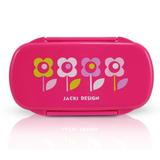 Pote marmita para lanche escolar infantil com bandeja e divisória removível menina jacki design flor