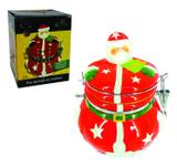 Pote Papai Noel Com Tampa Hermetica De Ceramica 18,5x16cm - Wincy
