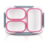 Pote Para Marmita com 3 Compartimentos 1350 Ml Pink Plástico Jacki Design